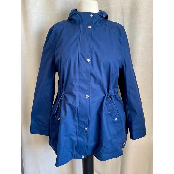 Joules Shoreside Waterproof Hooded Coat Navy Rain Jacket Preppy Classic Plus 22 - Picture 3 of 14